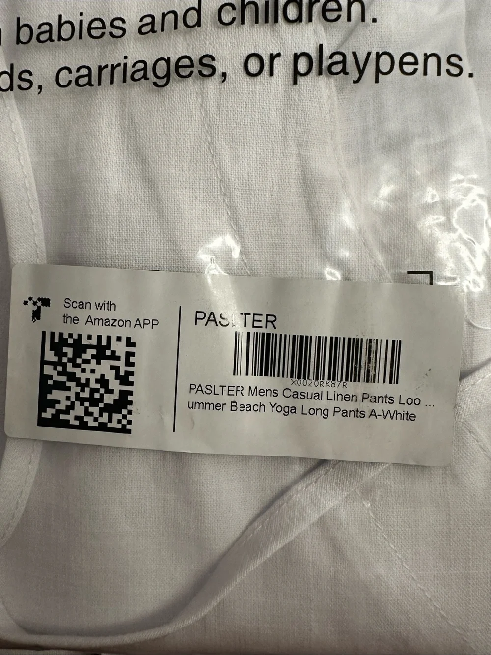 Psalter Men's White Drawstring Linen blend Pants sz.M